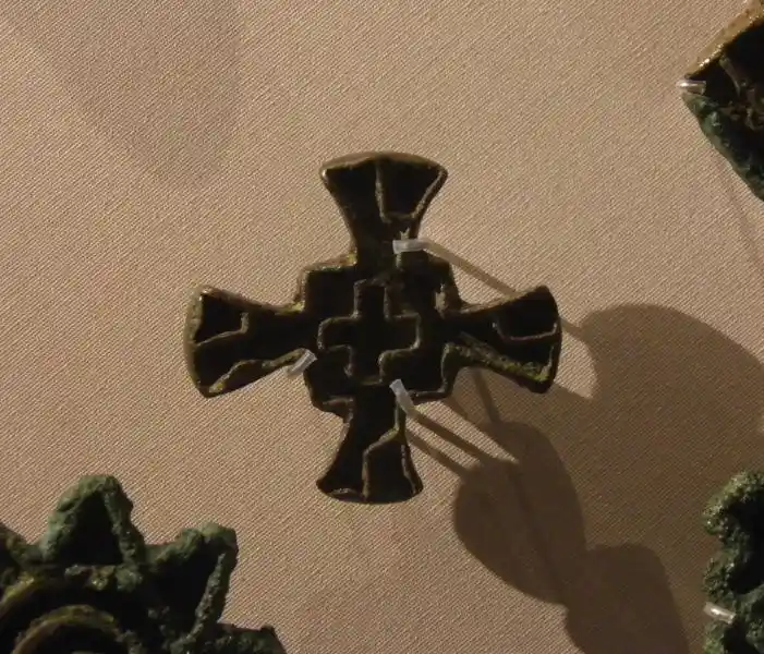 Cross inside another cross copper seal